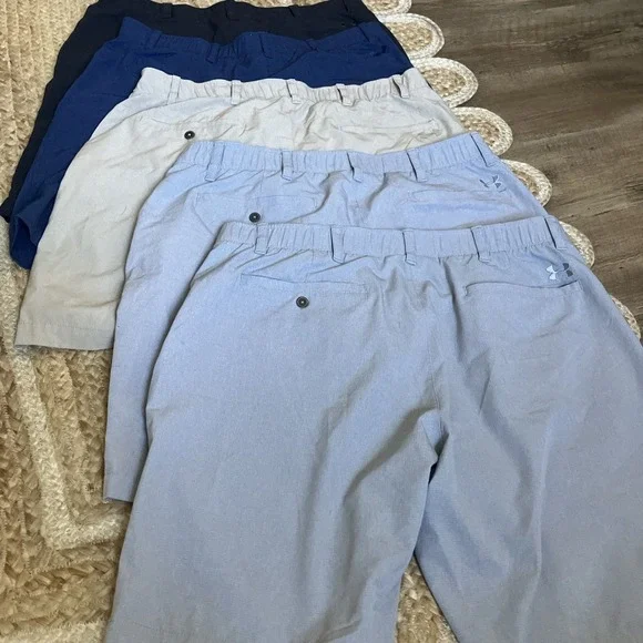 Lot of 5 Under Armour Heat Gear Polyester 10" Inseam Chino Golf Shorts Men's 40 - Picture 7 of 10